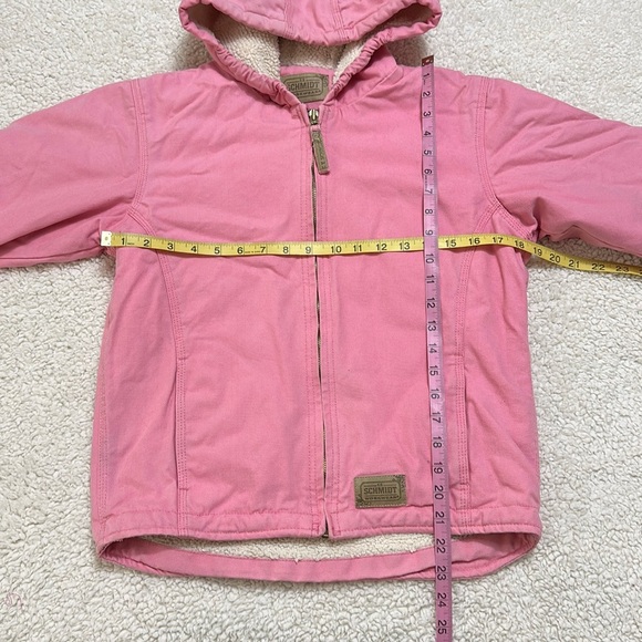 C.E Schmidt Workwear Pink Chore Coat Hooded Canvas Outdoor Youth M 10-12 - Picture 2 of 8